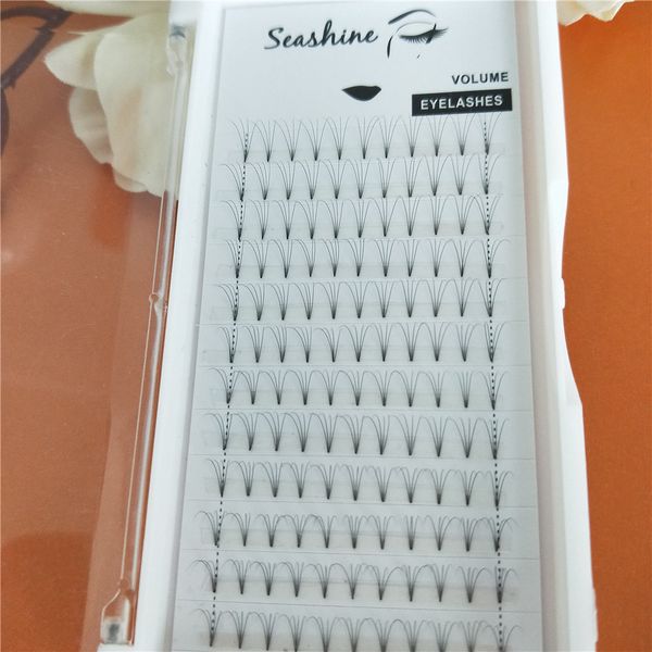 Seashine Private Label 4D kurzer Stiel vorgefertigte Fächer russische Volumenwimpernverlängerung alle Größe C D Curl einzelne Wimpern kostenloser Versand