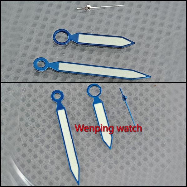 

blue edge green luminous watch hands fit eta 6497,6498 seagull st36 movement p854