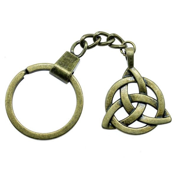 

6 pieces key chain women key rings car keychain for keys triquetra symbol 35x27mm, Slivery;golden
