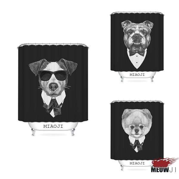 

miaoji] black sunglasses animals cool dog puppy doggy cat print shower curtain multi sizes bathroom curtain decor ing