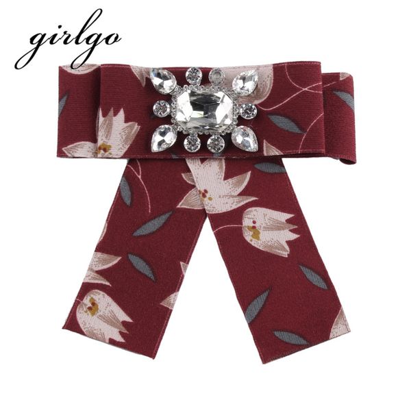 

girlgo charm rhinestone brooches zinc alloy crystal promotion rushed pin broche manual bow brooch women clothing accessories, Gray