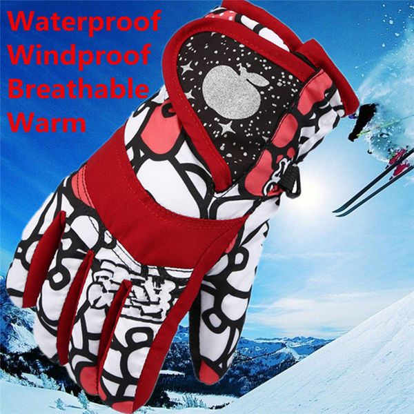 

winter warm snowboarding ski gloves men women kids snow mittens waterproof skiing snowmobile handschoemen christmas gift #2s14