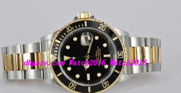

luxury watches 40mm new mens 18k/ sw/ black dial ceramic bezel 116613ln steel bracelet automatic fashion men's watch wristwatch, Slivery;brown