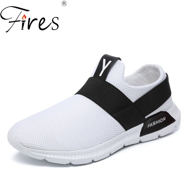 

fires men trend casual shoes soft uppers flat shoes black white slip-on loafer soles sneakers 45 46 big size