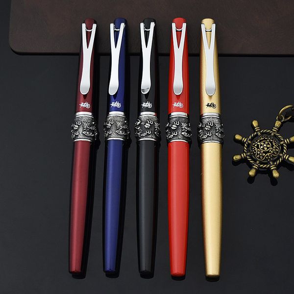 

jinhao brand chinese dragon metal ink fountain pen colored calligraphy writing pens office supplies