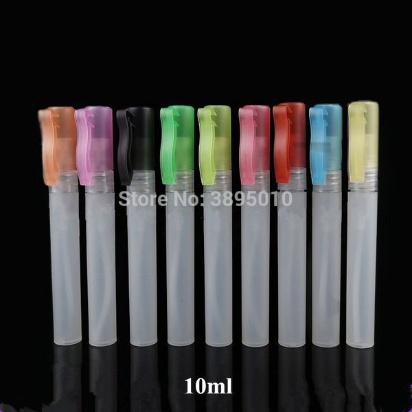 10ml perfume frascos de pulverização amostras amostras recipientes de fragrância atomizador mini garrafas recarregáveis ​​caneta de plástico forma f1179