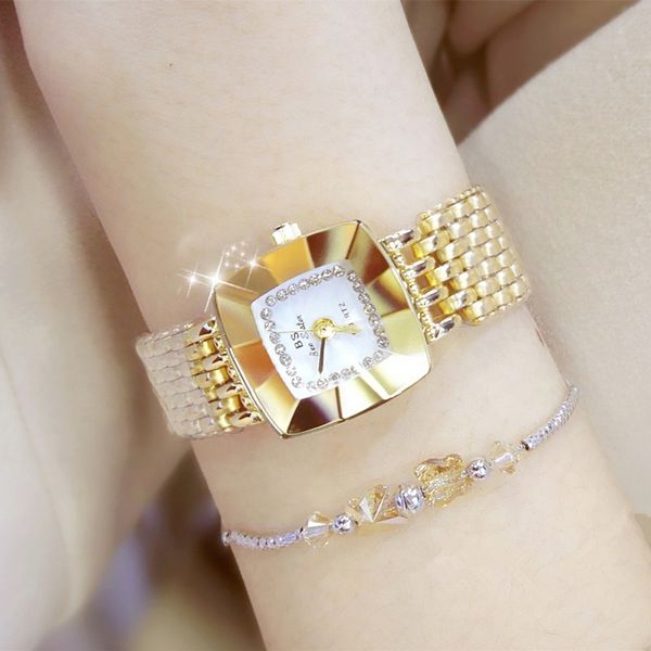 

women bracelet watches fashion girl dress wristwatch ladies quartz sport clock women rose gold watch, Slivery;brown