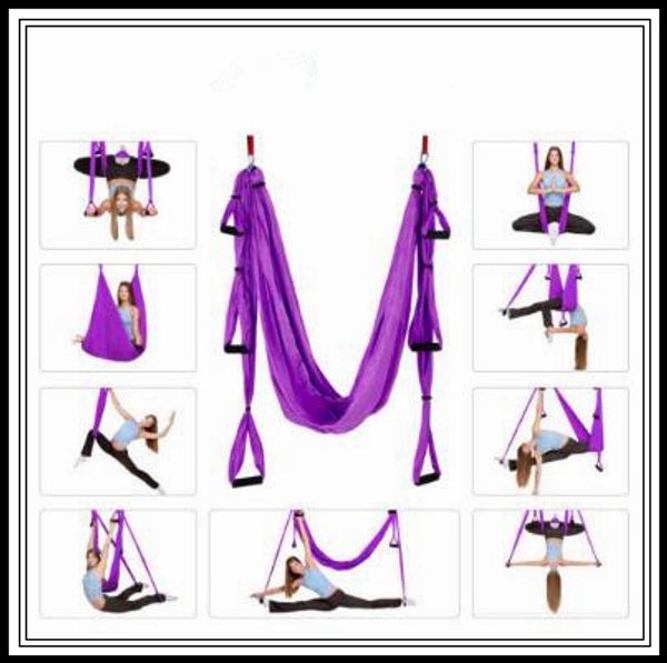 

18 colors 250*150cm air flying yoga hammock aerial yoga hammock belt fitness swing hammock with 440lb load cca9761 15pcs
