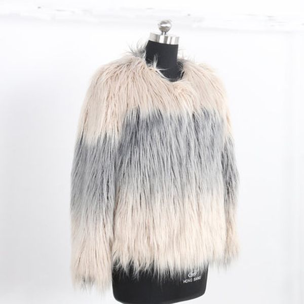 

2018 autumn and winter new gradient beach wool fur coat n10, Black