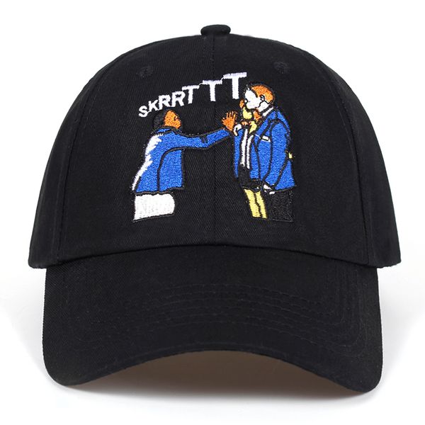 

personality cotton black skrrttt embroidery dad cap hat baseball cap anime snapback hip-hop golf hats bone garros, Blue;gray