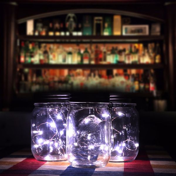 

новый дизайн 3 шт. солнечный мейсон jar fairy light с белым led для стекла мейсон банки партия сад свадебные световые украшения