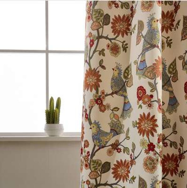 2019 American Living Curtains Rustic Home Decor Birds Pattern