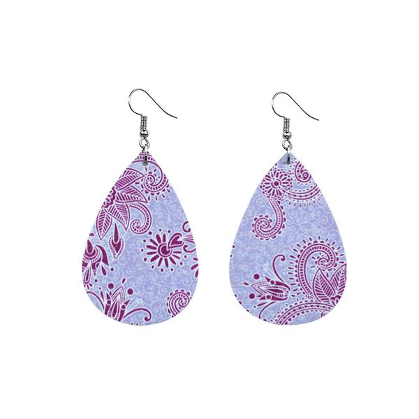 

teardrop leather earrings leaf drop lightweight bohemian earrings for women girls, Silver