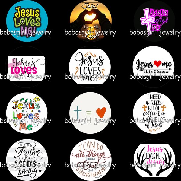 

jesus loves me cross glass snap button p print phone holder gs9676, Golden;silver