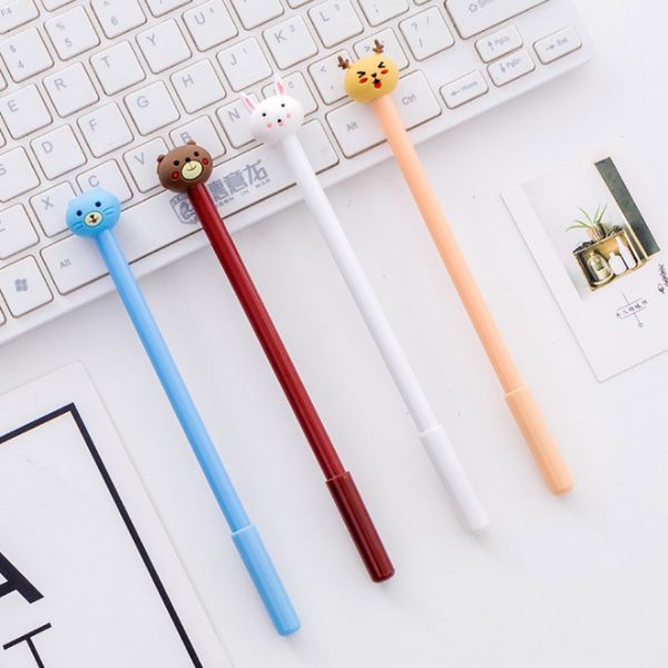 

10 pcs/lot cute cat bear deer animal gel pen writing pens stationery plastic material office school supplies papelaria kids gift