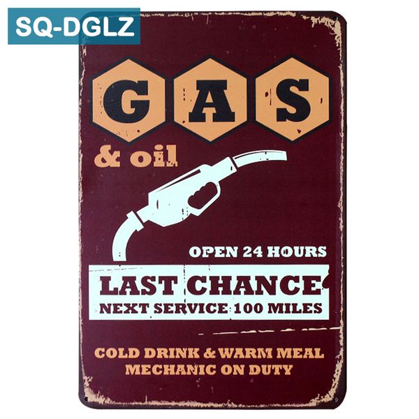 

sq-dglz]gas & oil last chance tin sign vintage metal sign wall art metal crafts home decor painting plaques art poster