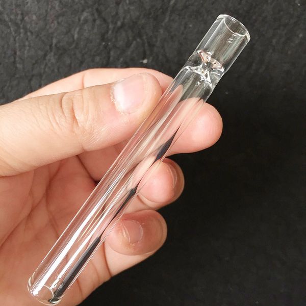 Pipa per sigaretta in vetro più economica da 4 pollici One Hitter Pipe Tubo in vetro trasparente OG per fumare pipe manuali per tabacco Accessori per narghilè