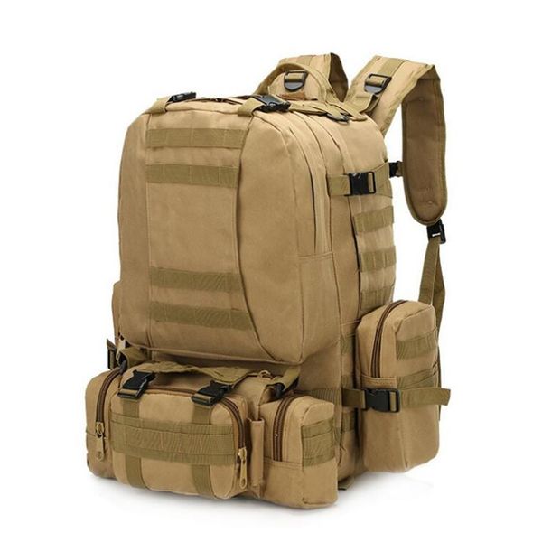 

4 in 1 multifunctional military tactical backpack 50l 600d oxford camouflage hiking backpack waterproof sport climbing bag kids travel bags
