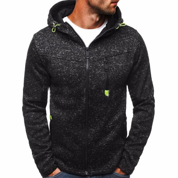

fashion winter zipper hoodie male cardigan new long sleeve hoodies men zipper sweatshirt hoodies mens hooded plus size coat jacket, Black