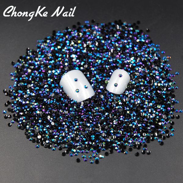 

2000pcs black ab magic color jelly 2mm resin rhinestone nail art phone stick rhinestones non ix use glue, Silver;gold