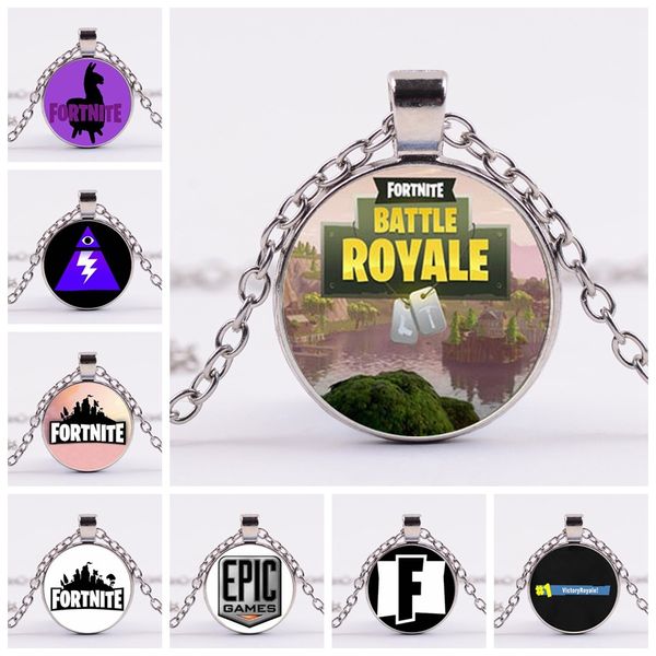 

necklace fps game necklace battle royale logo pendants necklace for fans as fashion souvenir, Silver