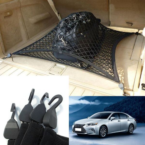 

for lexus series es car auto vehicle black rear trunk cargo baggage organizer storage nylon plain vertical seat net