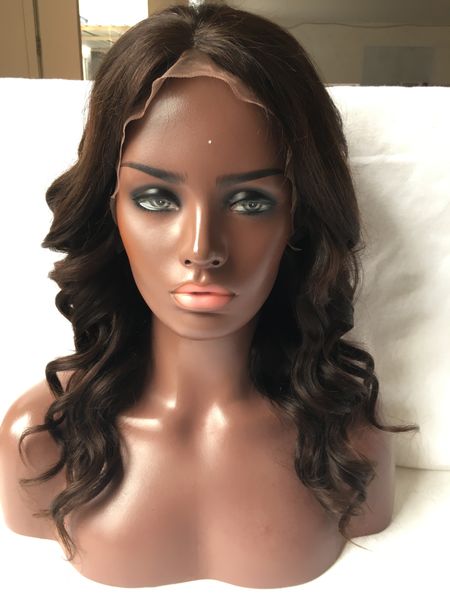 

lace front human hair wigs for black women loose curly wave lace frontal wig glueless full lace human hair wigs, Black;brown