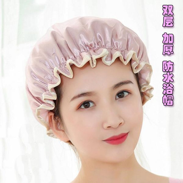 

double layer colour cloth waterproof bath cap thickened oil proof dust proof pe cloth baking oil cap