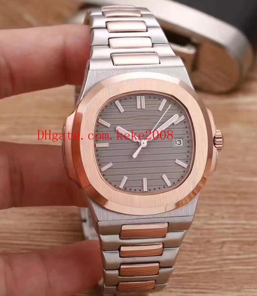 

5 colors luxury watch stainless steel 40.5mm nautilus 5712gr-001 power reserve mechanical transparent automatic mens watches, Slivery;brown