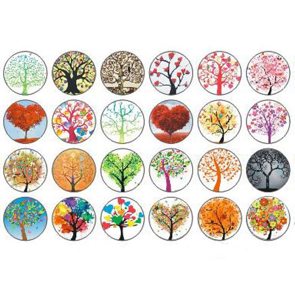 

10pcs mixed colors 18mm glass cabochon life tree snap buttons fit diy snap bracelet jewelry oem print buttons zb305, Black