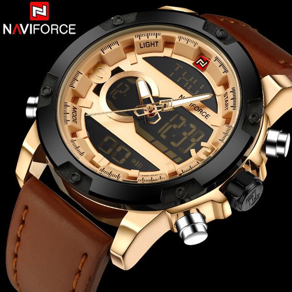 

brand mens 30m waterproof sport watch men analog digital led watches dual time clock masculino, Slivery;brown