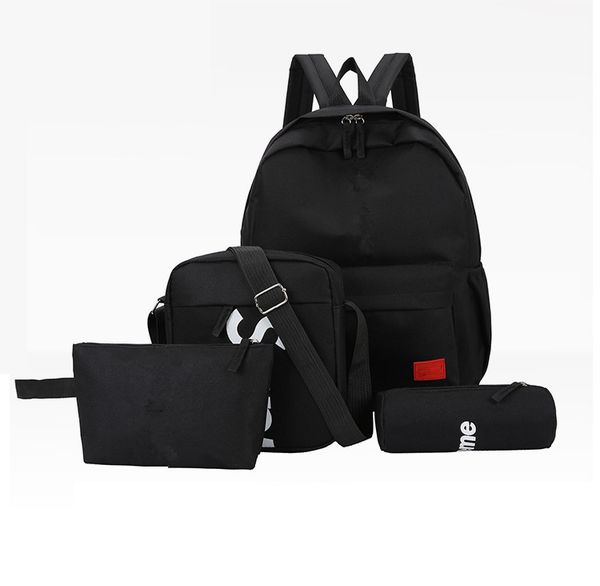 

new four-piece sup brand letter backpack casual breathable canvas universal multi-purpose backpack student bag shopping