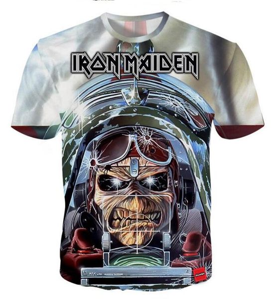 

Оптово-Новая мода Мужская / Женская Летняя Стиль Iron Maiden Funny 3D Print Повседневная футб
