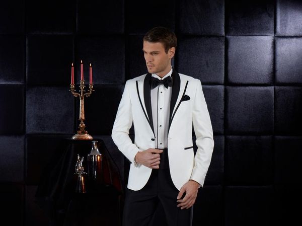 

brand new white slim fit groom tuxedos excellent men wedding tuxedos groomsmen men business dinner prom party suit(jacket+pants+tie+girdle)8, Black;gray