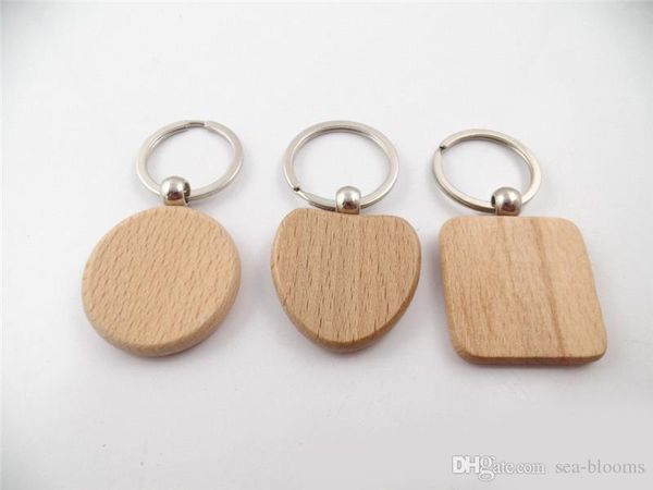 

6 стилей персонализированные DIY пустые деревянные брелки EDC древесины брелок квад