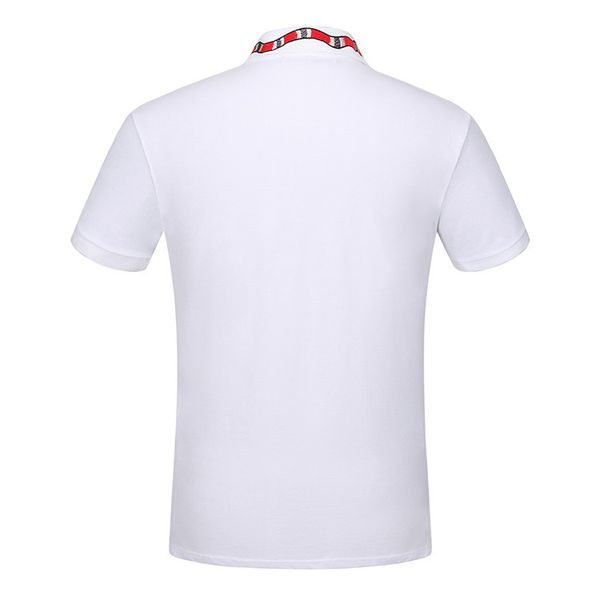 

2019 new designern polo shirts men luxury polo casual men polo t shirt snake bee letter print embroidery fashion high street mens polos, White;black