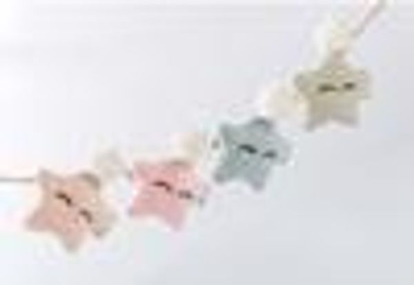 

wholesale 20pcs fashion cute stuffed pompom star hairpins cartoon smile star barrettes princess headwear boutique hair accessories for girls, Slivery;white