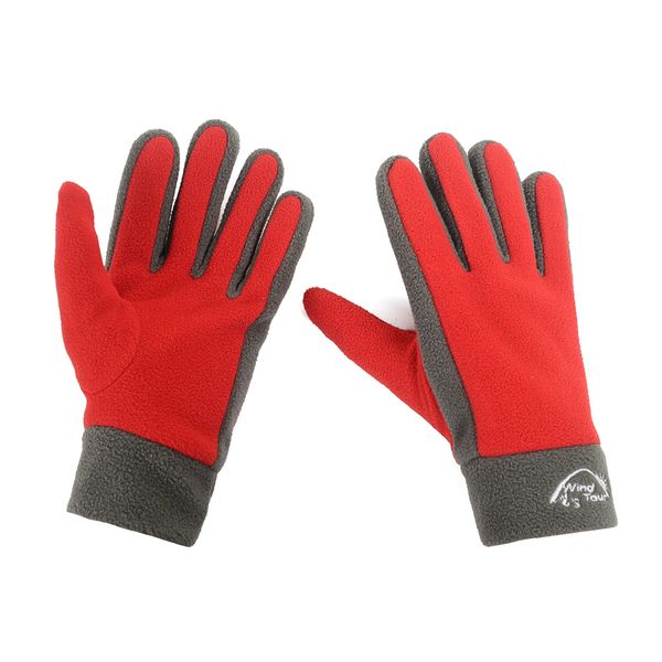 

outdoor windproof warm gloves climbing fleece fabric for riding cying using, Black