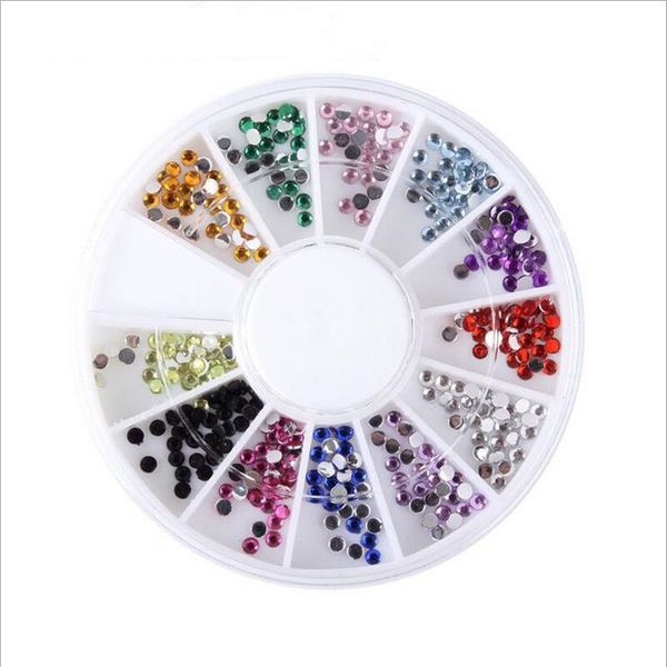 

12 color nail rhinestones mixed silver round diamond shapes 3d nail decoration acrylic uv gel art decor, Silver;gold