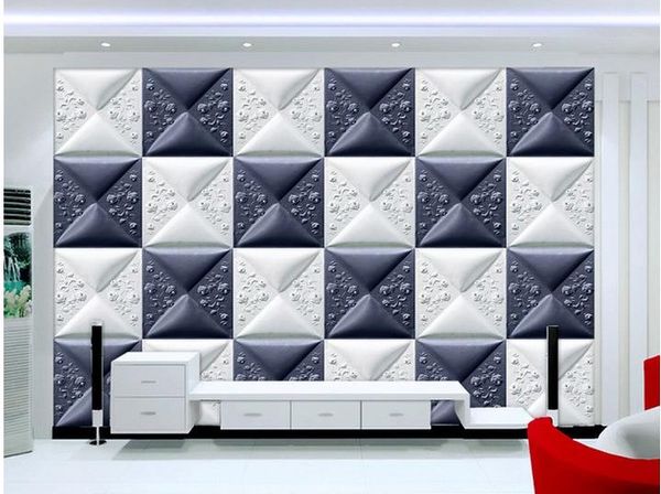 Benutzerdefinierte Größe Tapete 3D dreidimensionale exquisite Leder schnitzen weichen Wandbild TV Hintergrund Wand Kunst Wandbild für Wohnzimmer Larg