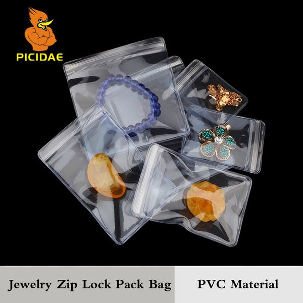 

picidae pvc soft zipper bag thick jewellery packaging zip lock plastic reclosable jewelry for clear ziplock self seal package