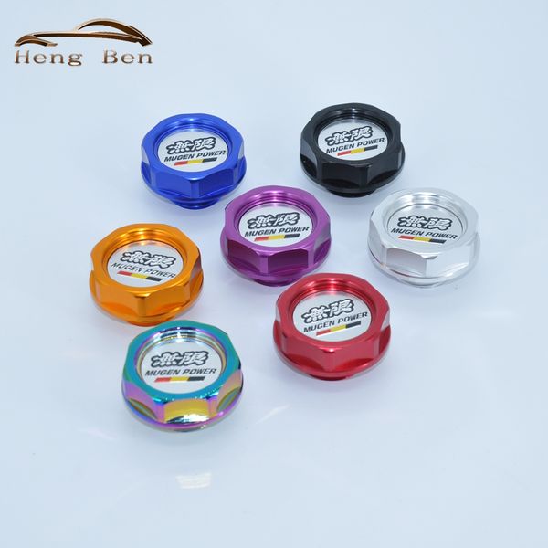 

hb mugen neo chrome anodizing aluminum oil tank cap cover forged billet oil cap257y