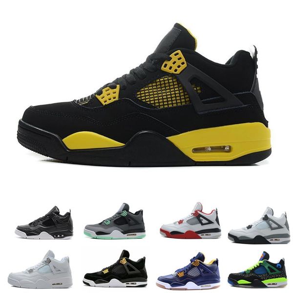

2019 new black cement 4s basketball shoes mens dunk from above fire red green glow eminem military blue designer shoes us8-12