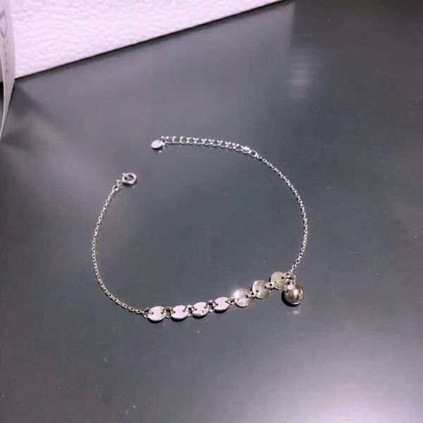 

Coin charm mall loop chain glo y bracelet fa hiong all matching tyle 925 ilver young lady girl