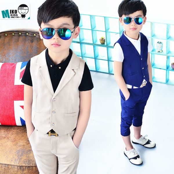 

new children suit baby boys suits kids blazer boys formal suit for weddings boys clothes set kids vest+pants 2pcs 3-9y, White