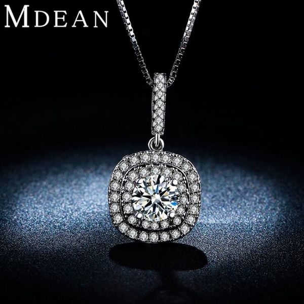 

zhf jewelry 2019 new fashion luxury cz diamond jewelry women 18 k white gold plated pendants cz diamond necklace for women, Silver