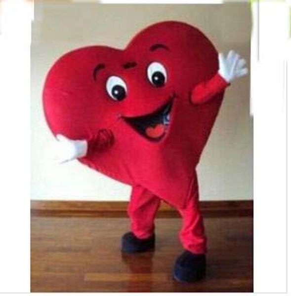 

2019 red heart of mascot costume size fancy heart mascot costume ing, Red;yellow