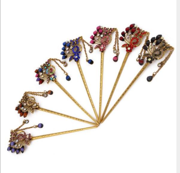

new tassels, rocking plates, hair accessories, retro brides, hairpins, Silver