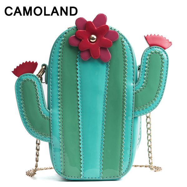 

cactus bags for women 2018 small funny pack for girls lady summer fashion pu leather travel bags shopping wallet zipper hot sale