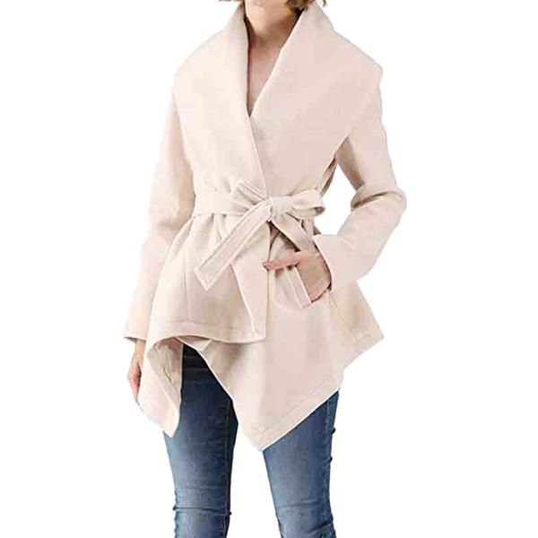 

jaycosin 2018 новая мода женская теплая одежда зима талия отворотом пальто тренч куртка с длинным рукавом пальто и пиджаки 18oct24, Black